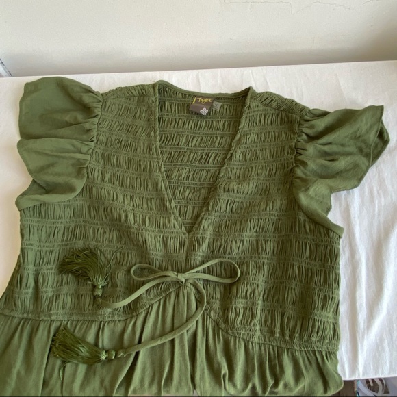 Taylor Olive Green Tiered Boho Dress - Picture 7 of 13